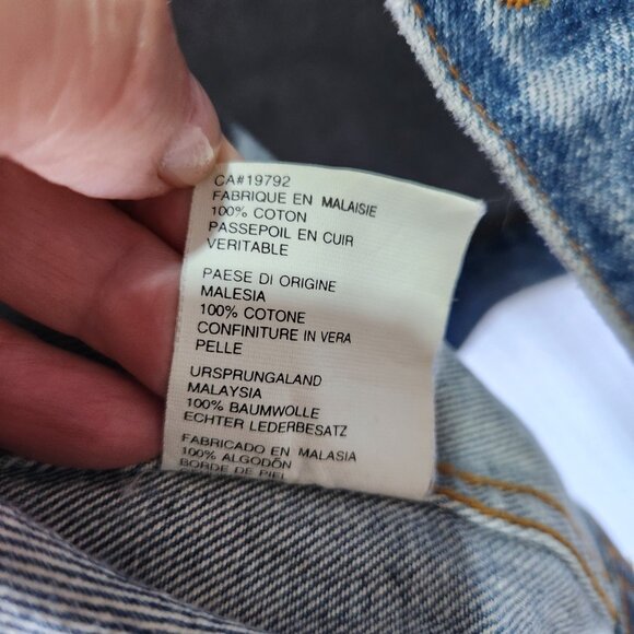 Vintage Timberland Weathergear Denim Jean Jacket Men’s Large Trucker Biker - Picture 5 of 10